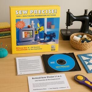 Electric Quilt Co Sew Precise Retired 1000+ Quilt Block Patterns CD-ROM PC Win95